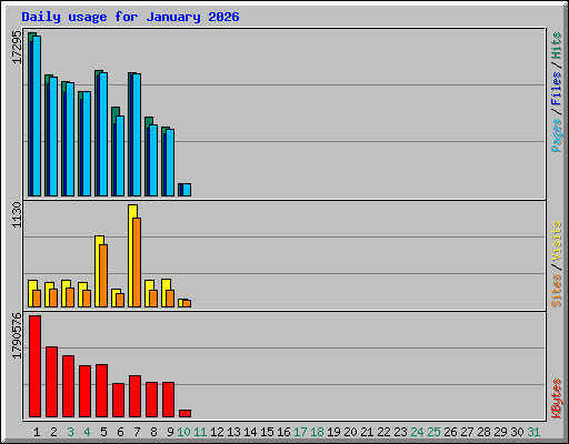 Daily usage for January 2026
