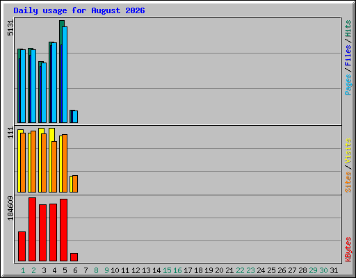 Daily usage for August 2026