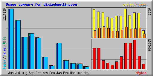 Usage summary for dixiedumplin.com